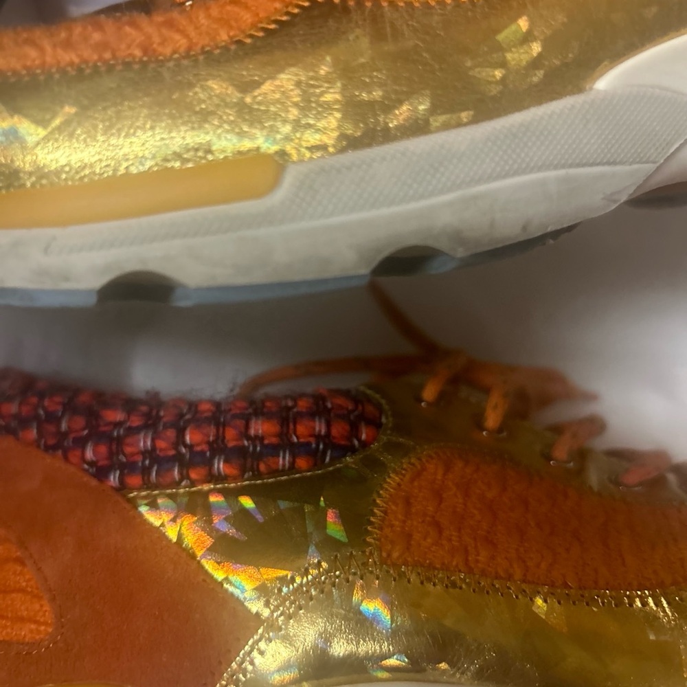 CHANEL Gold and Orange Performance Sneakers